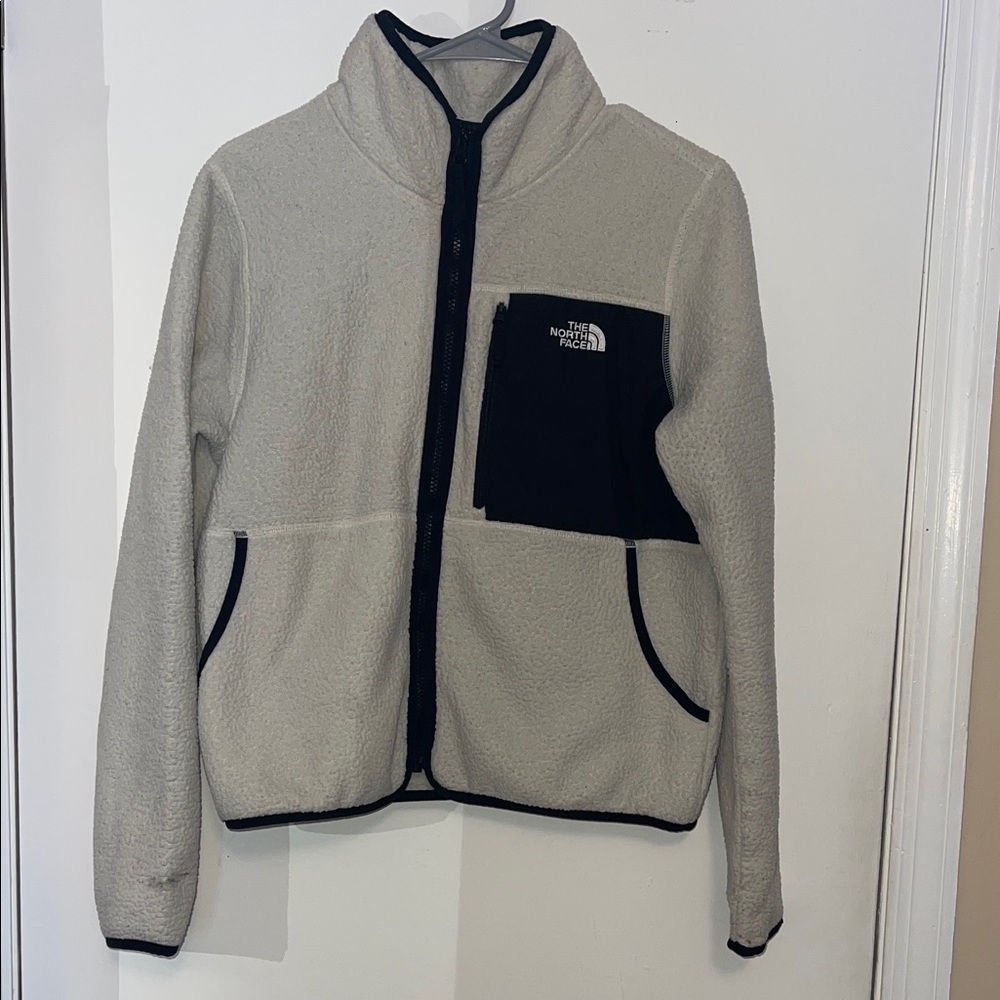 The North Face Beige and Black Fleece Jacket